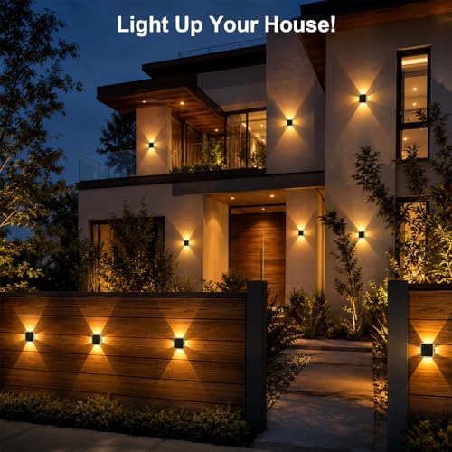 AUDLES Solar Fence Lights Outdoor, New 4-Sided Lighting Wall Lights Solar Powered with 3 Modes 3000K 4000K 6000K, IP65 Waterproof Solar Light for Patio Pathway Deck Backyard Decor-12 Pack - Image 5