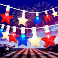 50FT 25-Light Patriotic Star Red White and Blue LED Star Lights by Unknown