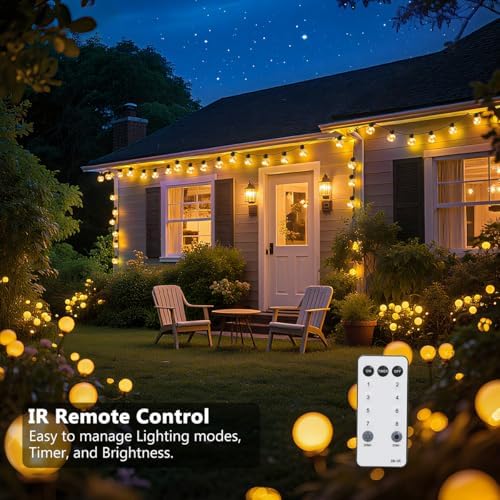 100ft Outdoor String Lights, 40 LED Bulbs Patio Lights with Timer - Image 4