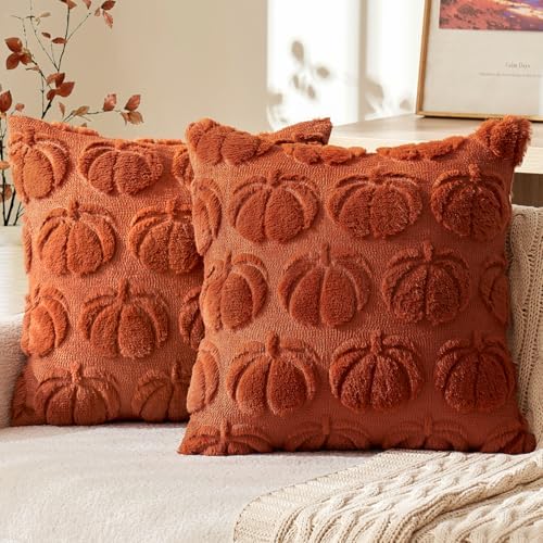 MIULEE Fall Pillow Covers Pumpkin Fall Decor 16x16 Rust by MIULEE