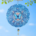 10 Inch 3D Butterfly Wind Spinner with Crystal Pendant, Renyalora Blue Metal Mandala Hanging Spinner, Kinetic Wind Sculpture for Outdoor Yard, Garden, Patio, Balcony Decor by Renyalora