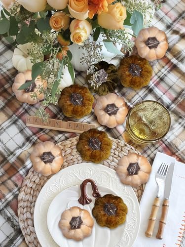 Coferset 12Pcs Velvet Mini Artificial Pumpkin Decor Set - Image 5