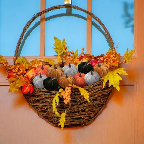 Vercraft 12 Pcs Fall Pumpkin Hanging Ornament, Fall Tree Decor, Assorted - Image 6