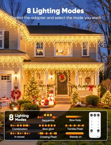 Brightown Icicle Lights for Outside, 40FT Icicle Christmas Lights Outdoor - Image 3