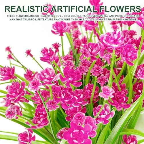 20 Bundles Artificial Flowers for Outdoors, Summer Spring Grass Camellia - Image 3