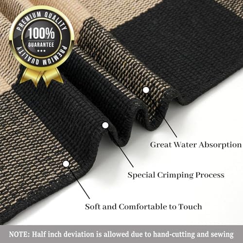 KILOCOCO Buffalo Plaid Checkered Rug 3x5 ft Front Door Rug, Brown and Black - Image 5