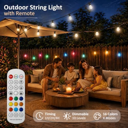 Outdoor String Lights Waterproof Patio Lights Color Changing for Backyard - Image 5
