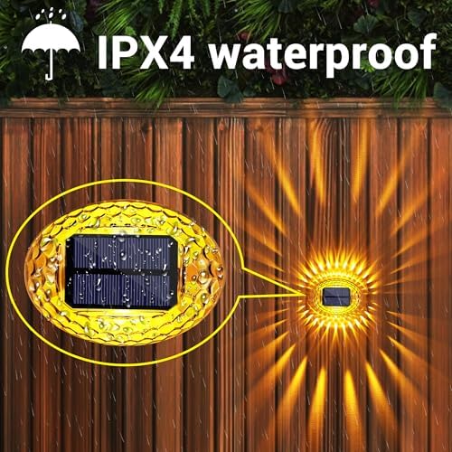 LYHOPE Solar Fence Lights Outdoor, IP65 Waterproof Solar Light for Outside, 12 Pack Deck Light for Backyard, Railing, Patio, Deck Fence, Stair Railings and Wall (Warm Yellow) - Image 3
