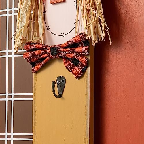 Glitzhome Fall Wooden Scarecrow Family with Wreath Porch Decor, Rustic Fall Harvest Scarecrow Yard Sign, Farmhouse Porch Sign Standing Decor for Fall Harvest Autumn Thanksgiving - Image 6