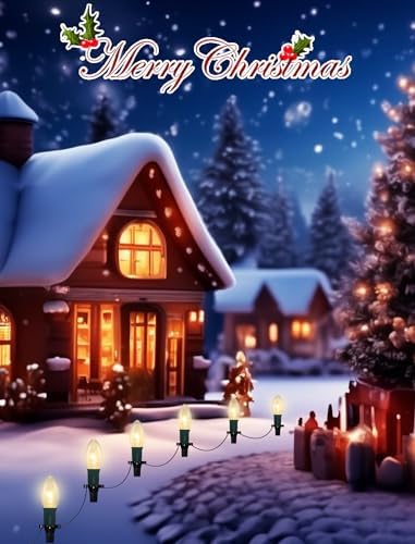 C9 Christmas Pathway Lights, 38 Feet Outdoor String Lights with 25 Bulbs and Marker Stakes, Waterproof Connectable Christmas Walkway Markers Light for Outside Driveway Yard Porch Garden Patio - Image 7