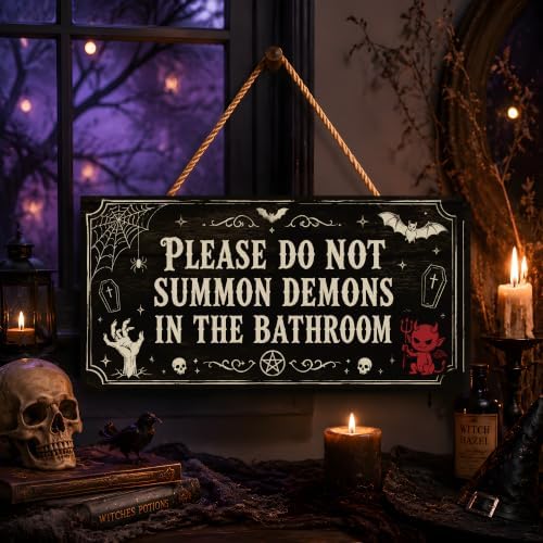 Halloween Decorations - Funny Wooden Sign for Wall Home Door Bathroom - Image 6