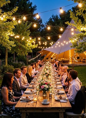 37Ft Outdoor String Lights with Remote, Dimmable G40 LED Bulbs, Waterproof - Image 5