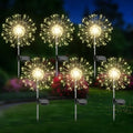 Solar Garden Lights Outdoor, 6 Pack 120 LED Twinkling Firework Lights Decorative with 2 Modes, Outdoor Waterproof Solar Starburst Light for Yard Pathway Planter Patio Decor, Warm White by Unknown