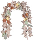 DearHouse Pumpkin Fall Maple Leaf Garland, 6Ft Hanging Vine White Maple Garland Artificial Autumn Foliage Thanksgiving Decor for Home Wedding Fireplace Party Christmas by DearHouse