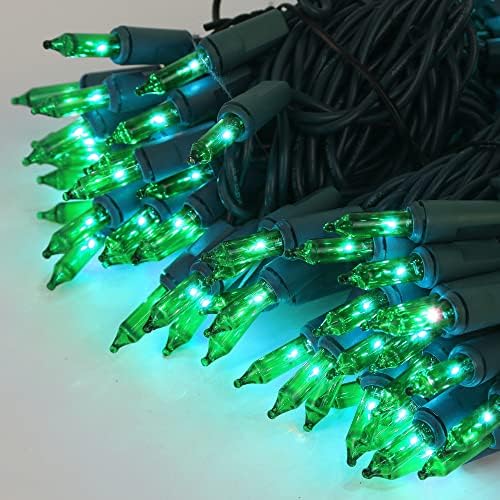 Christmas String Lights, 150 Count 33 FT Incandescent Mini Green Wire Fairy Light, 120V UL Certified Connectable St Patricks Day Tree Lights for Patio, Holiday, Party, Outdoor Indoor Decoration, Green - Image 2