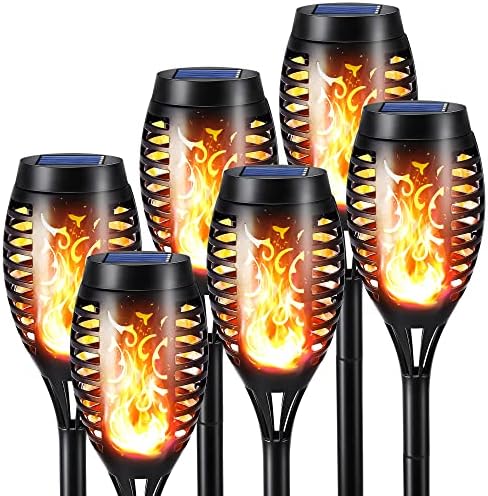 Toodour Solar Torch Flame Lights, 6 Pack Solar Halloween Lights Outdoor by Toodour