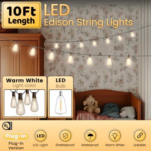10FT Outdoor String Lights Waterproof LED Patio Lights - Image 2