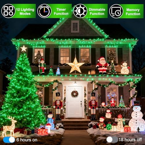 340 LED 90FT Christmas String Lights Outdoor, 12 Pro Modes with Timer - Image 3