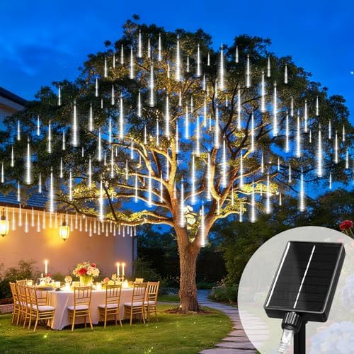 KNONEW 20 Tubes 720 LED Solar Meteor Lights Christmas Lights Outdoor by KNONEW