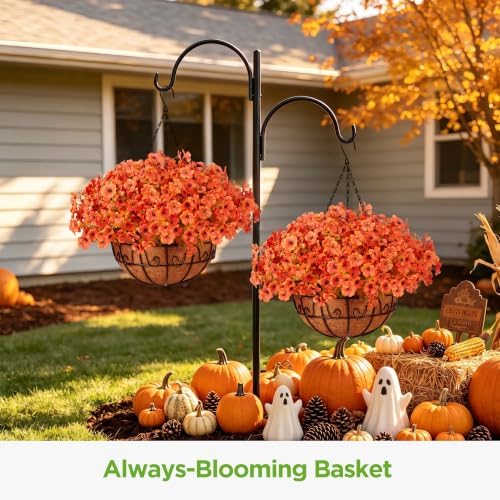 InnoGear Artificial Hanging Flowers for Outdoors Baskets Fall Decor, Orange - Image 7