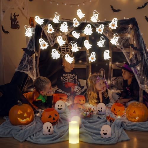 Baquler Halloween Projector Candle Ghost Projector Light Halloween Indoor Decoration Spooky Scary LED Flameless Candle Battery Operated Night Light with Remote Timer Bedroom Home Decor Party Gift - Image 5