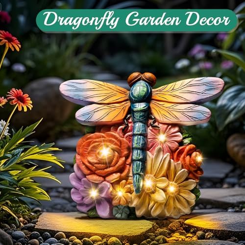Linkax Dragonfly Statues Solar Garden Decor, Christmas Gift for Grandma Mom - Image 4