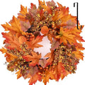 20 lnch Artificial Fall Wreath for Front Door Autumn Wreath with Hanger by Nisoger