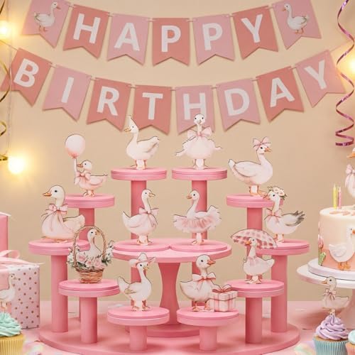 Amyhill 12 Pcs Goose Table Decorations Wooden Tabletop Centerpiece Wooden Table Sign for Tiered Tray Fiesta Carnival Party - Image 4