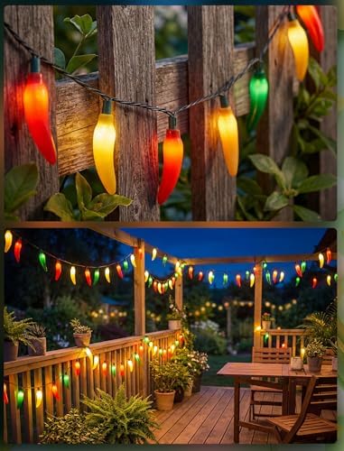 35 LED 13.6Ft Chili Pepper Lights, Christmas Camping String Lights - Image 4