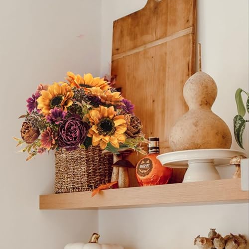 GTIDEA 2 Bundles Fall Artificial Flowers Bouquet, Fake Sunflowers Flowers - Image 3