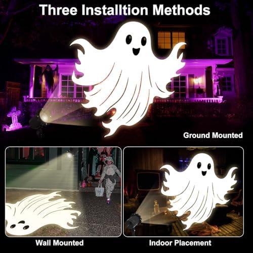 Treela Halloween Projector Light Outdoor Cute Ghost Decoration, LED - Image 5