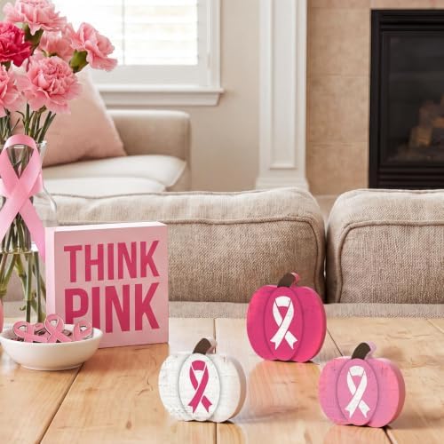 Smile Breast Cancer Awareness Wooden Standing Decor Set - Image 4