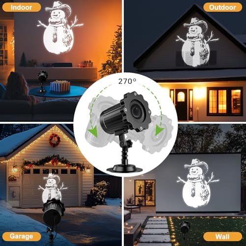 3D Dynamic Christmas Projector Lights Outdoor Indoor-2025 Upgrade Snowman Christmas Decorations,Waterproof Holiday Projector Lights for Window Ground Roof Wall Yard Xmas Decor - Image 4