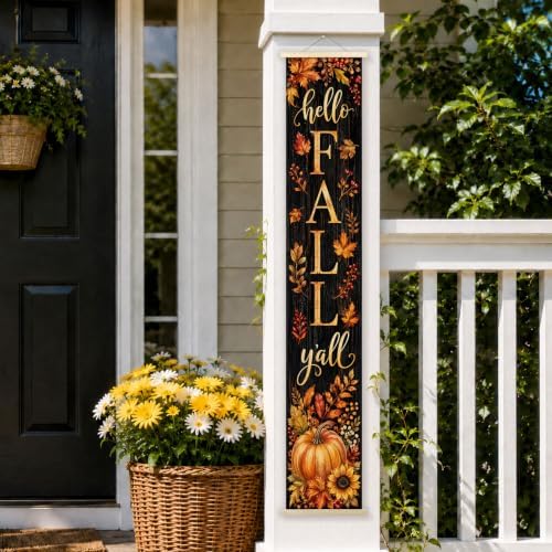 Fall Pumpkin Sunflower Porch Door Banner Wall Decorations 8x47 - Image 6
