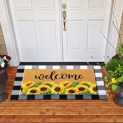 Drydiet 2 Pcs Fall Sunflower Welcome Doormat, Autumn Outdoor Front Decor - Image 5
