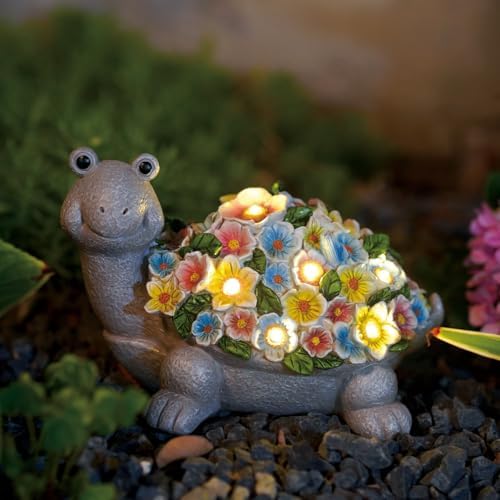 Nacome Solar Turtle for Garden Decor: Durable Resin Statues by Nacome