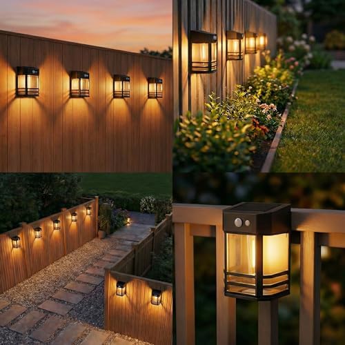 btfarm Solar Fence Lights, 4 Pack Motion Sensor Lights Outdoor, 3 Lighting Modes Dusk to Dawn Solar Deck Lights, IP65 Waterproof for Fence Post Wall Stairs Patio Backyard - Image 5