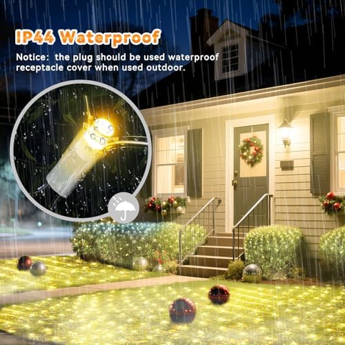 LitHome 34.5FT x 5FT Christmas Net Lights Outdoor Mesh Lights Connectable - Image 4