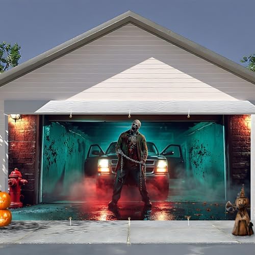 7 x 16 ft Garage Shadow Halloween Garage Door Decorations Halloween decorations Witch Door Cover, Hanging Banner, Cauldron Backdrop Mural for Home,Outdoor,Indoor,Party by THISFIND