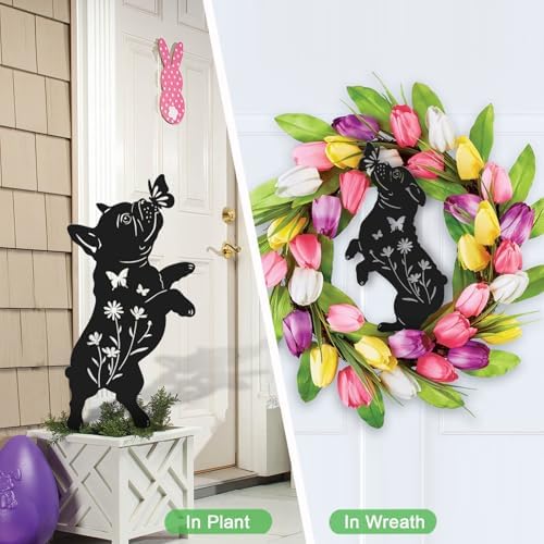 French Bulldog Garden Decor,Metal Black Dog Silhouette Decorative Outside,Yard Art for Outdoor Garden Stakes,Lawn,Pathway,Bulldog Gifts for Dog Lovers - Image 7