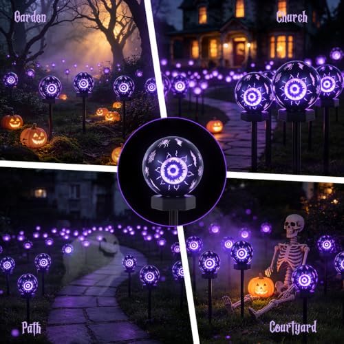Solar Halloween Lights Outdoor(4pcs),Halloween Decorations Outdoor, IP65 Waterproof, Decor for Garden/Yard/Patio/Lawn/Pathway - Image 5