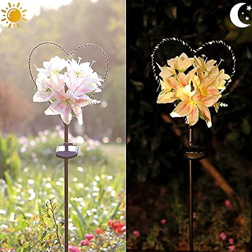Starryfill Solar Garden Stake Lights, 39.5in Heart LED Memorial Grave Decor - Image 3