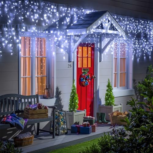 White Christmas Lights Outdoor, 33ft 400 LED Icicle Lights for Outside - Image 2
