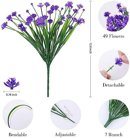 AGIRL Artificial Flowers Outdoor UV Resistant Fake Plant Garden Patio Decor - Image 2