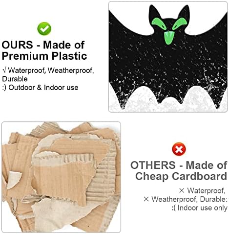 (18 Pcs) Hanging Bats Halloween Decoration Outside, Large Flying Plastic Bats Outdoor Decor, 3 Different Sizes with Cute Eye Stickers for Hanging in The Tree, Porch, Yard, Lawn, Indoor - Image 3