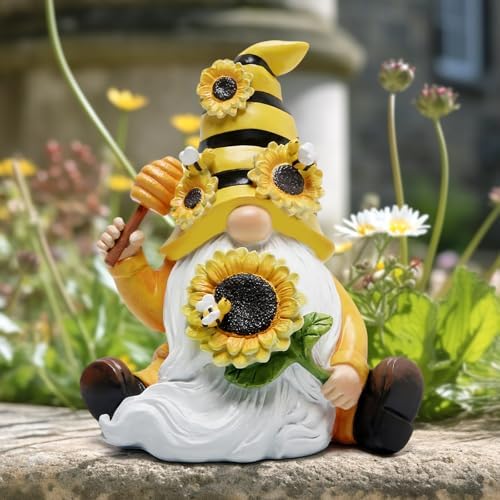Hodao Bumble Bee Spring Gnome Decorations for Porch, Garden Yard Honey Elf Ornaments World Bee Day Decorations Gifts for Outdoor Garden Decor Birthday Gifts for Mom, Grandma, Women - Image 4