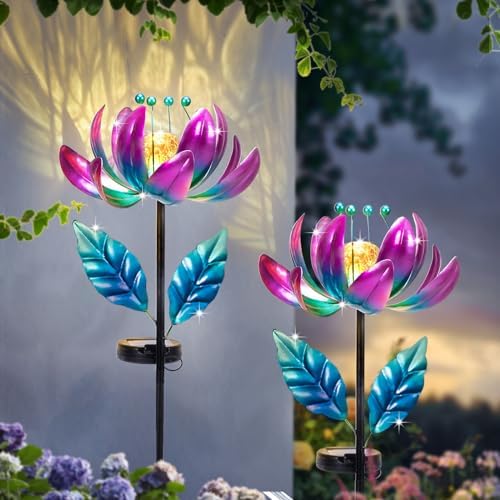 Outdoor Garden Decor Solar Spinners Lights - Metal Wind Spinner Solar Lights for Yard, Patio, Garden Lawn Oranments - Image 5