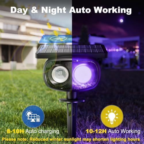 Solar Black Light Outdoor 395nm, Halloween Decorations Glow Party, 4-Pack - Image 5