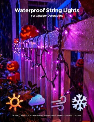 20FT Purple Outdoor Halloween String Lights for Indoor Haunted House Decor - Image 6