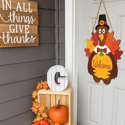 Fall Metal Turkey Hanging Sign, Thanksgiving Door Decorations - Image 4